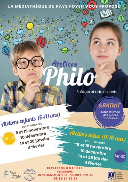 Atelier philo ados à la Médiathèque du Pays Foyen